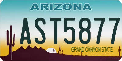 AZ license plate AST5877