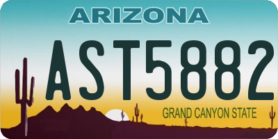 AZ license plate AST5882
