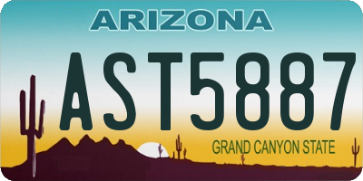 AZ license plate AST5887