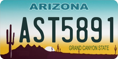AZ license plate AST5891