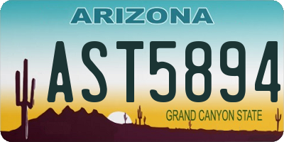 AZ license plate AST5894