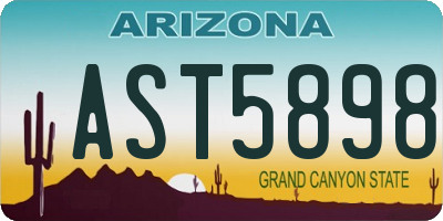 AZ license plate AST5898