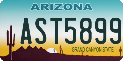 AZ license plate AST5899