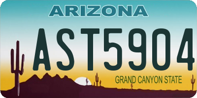 AZ license plate AST5904