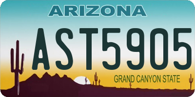 AZ license plate AST5905