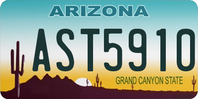 AZ license plate AST5910
