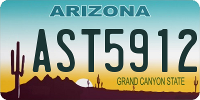 AZ license plate AST5912