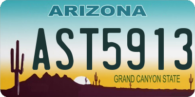 AZ license plate AST5913