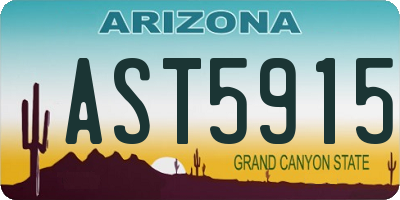 AZ license plate AST5915