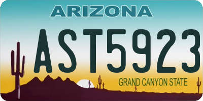 AZ license plate AST5923