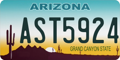 AZ license plate AST5924