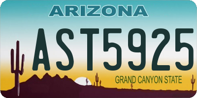 AZ license plate AST5925