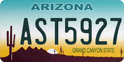 AZ license plate AST5927