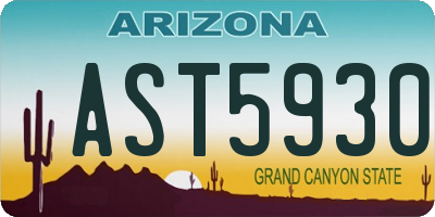 AZ license plate AST5930