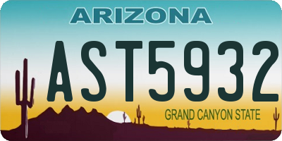 AZ license plate AST5932