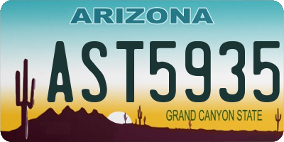 AZ license plate AST5935