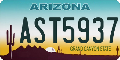 AZ license plate AST5937