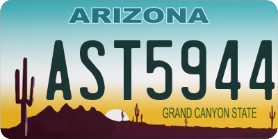 AZ license plate AST5944