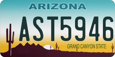 AZ license plate AST5946
