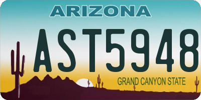 AZ license plate AST5948