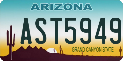 AZ license plate AST5949