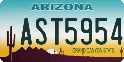 AZ license plate AST5954