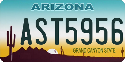 AZ license plate AST5956