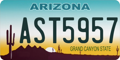 AZ license plate AST5957