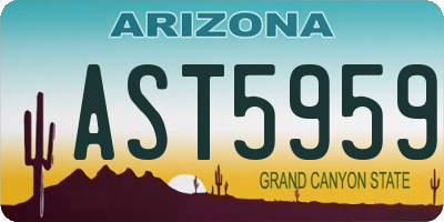 AZ license plate AST5959