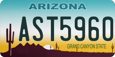 AZ license plate AST5960
