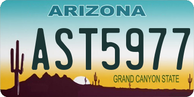 AZ license plate AST5977