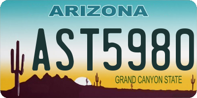 AZ license plate AST5980