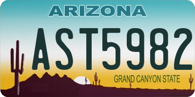 AZ license plate AST5982
