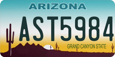 AZ license plate AST5984