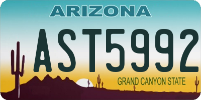 AZ license plate AST5992