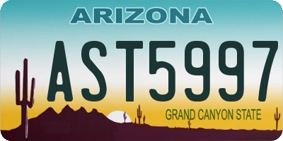 AZ license plate AST5997