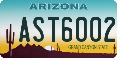 AZ license plate AST6002