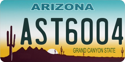 AZ license plate AST6004