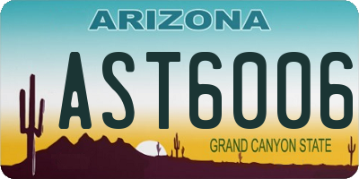 AZ license plate AST6006