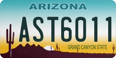 AZ license plate AST6011