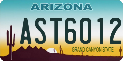 AZ license plate AST6012