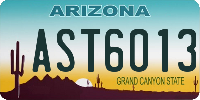 AZ license plate AST6013