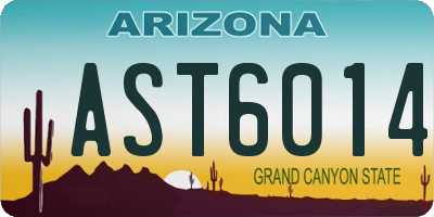AZ license plate AST6014