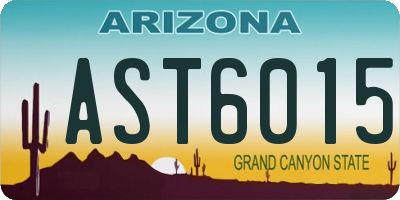 AZ license plate AST6015