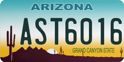 AZ license plate AST6016