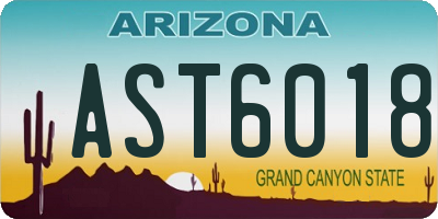 AZ license plate AST6018