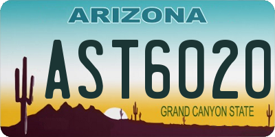 AZ license plate AST6020