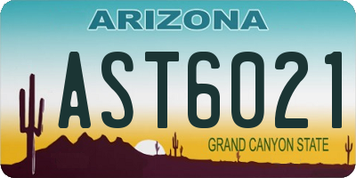 AZ license plate AST6021