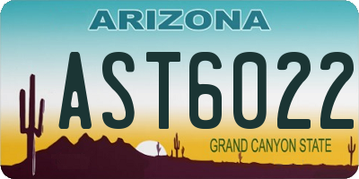 AZ license plate AST6022