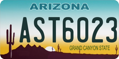 AZ license plate AST6023